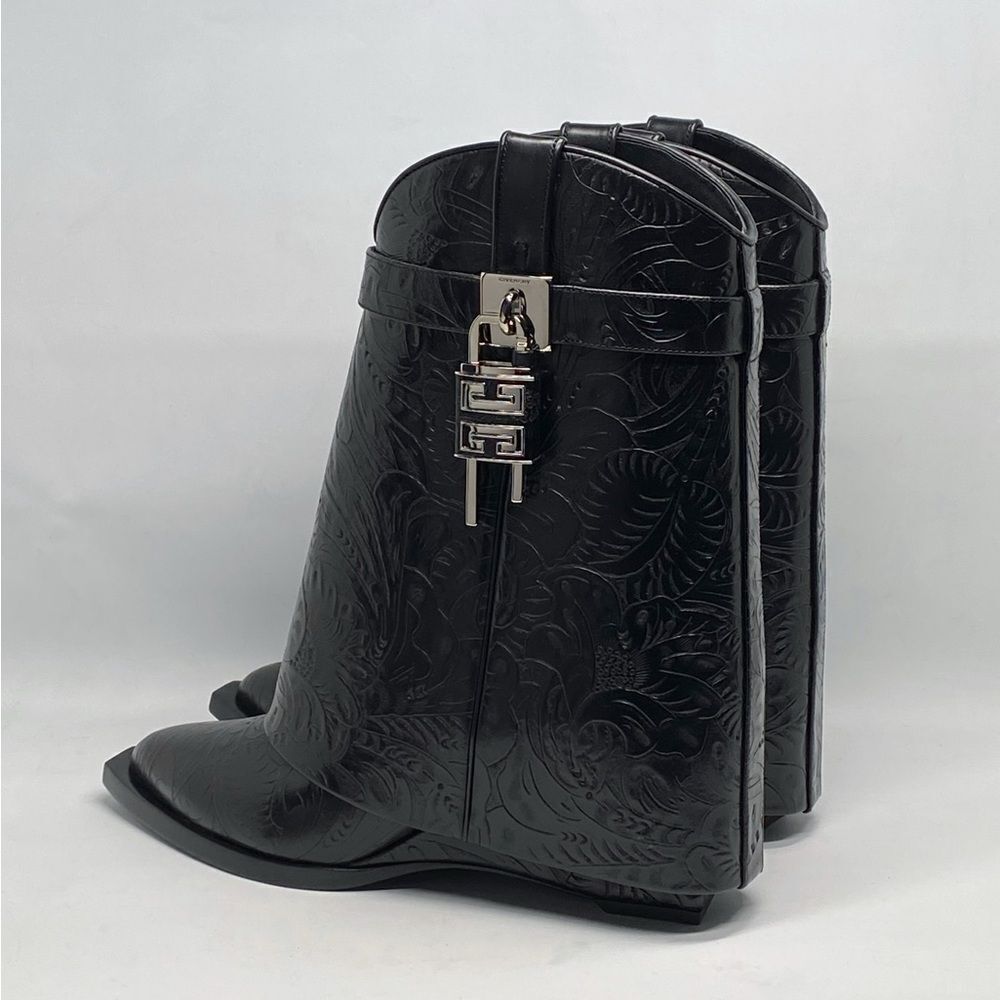 Givenchy Shark Lock Cowboy Ankle Boots In Western Leather size 39 - Picture 7 of 16